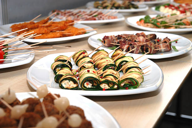 istock buffet with skewers and finger food 157511927