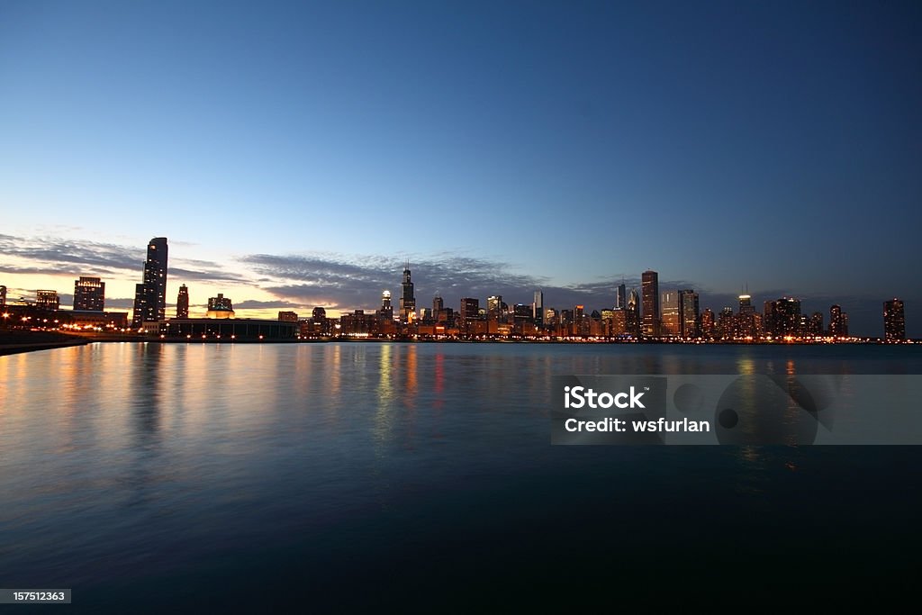 시카고 - 로열티 프리 밤-하루 시간대 스톡 사진