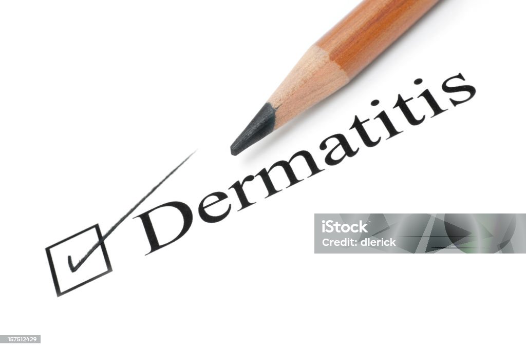 Dermatite cuidados de saúde de lista de verificação - Foto de stock de Caixa de verificação royalty-free