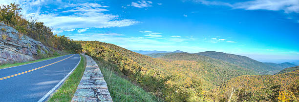 Skyline Drive Panorama The Blue Ridge Mountains and the Skyline Drive. skyline drive virginia photos stock pictures, royalty-free photos & images