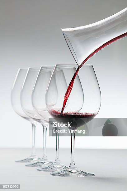 Winetasting Pouring Red Wine Stock Photo - Download Image Now - Decanter, Activity, Alcohol - Drink