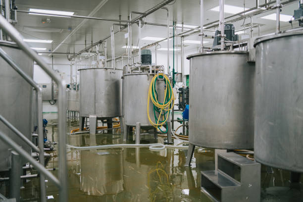 istock Factory interior storage tank section Filtering Machine and Tanks 1575169771