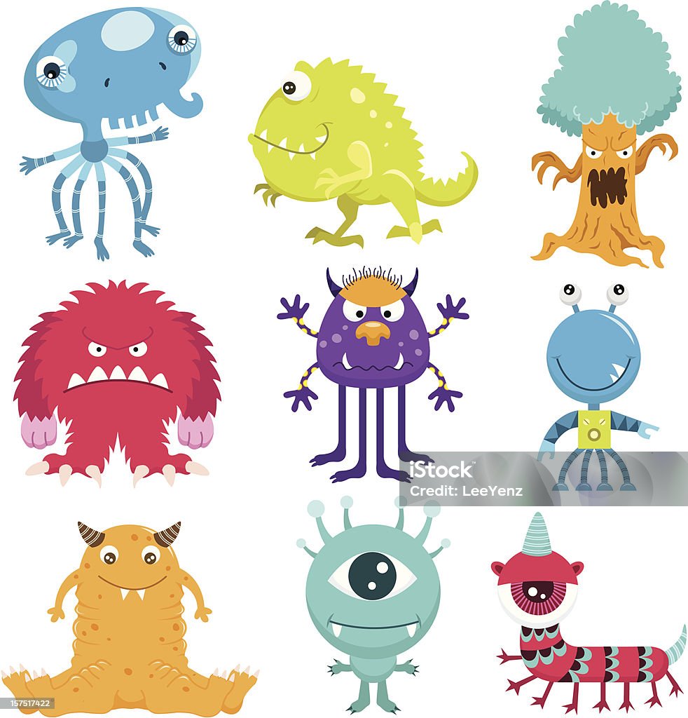 Cute Monster Collection Set A Vector Illustration of Cute Monster Collection Set. Alien stock vector