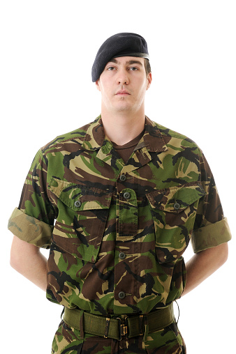 Portrait of a young soldier. XL image size.