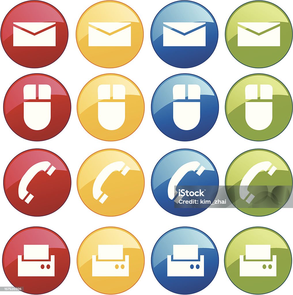 Komunikacja ikony - Grafika wektorowa royalty-free (Czerwony)