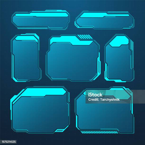 Text Box Ui Examples Games Blue Futuristic Hud Or Ui Elements Scifi User Interface Text Boxes ...
