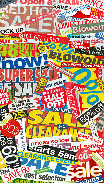 Sales Advertisements Collage stock photo