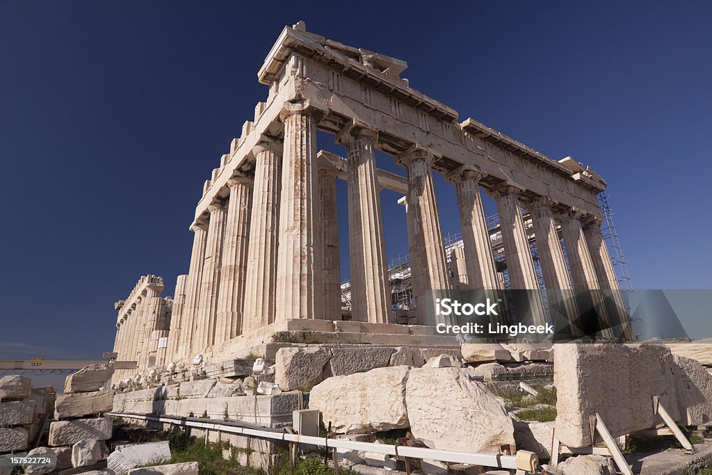 Panthenon w rekonstrukcji, Akropol, Ateny - Zbiór zdjęć royalty-free (Akropol - Ateny)