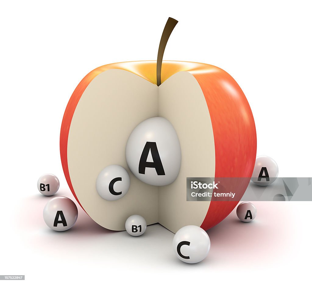 Apple e vitamine - Foto stock royalty-free di Acido ascorbico