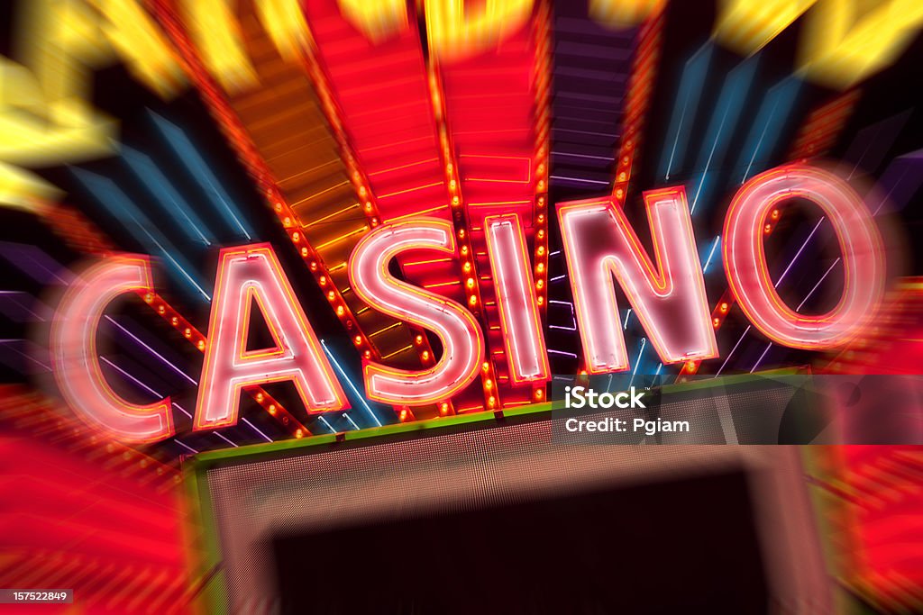 Sinal de néon casino - Royalty-free Casino Foto de stock