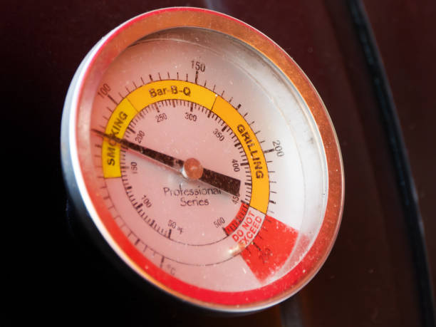 istock Professional Series BBQ Temperature Gauge on a Smoker Grill 1575228984