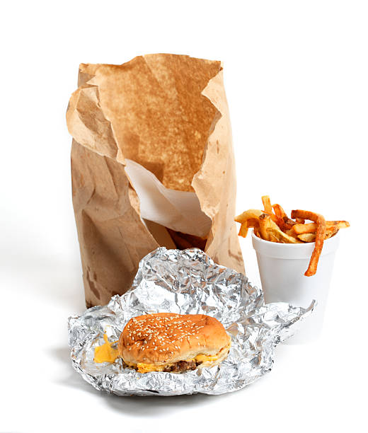 closeup of cheeseburger and French fries