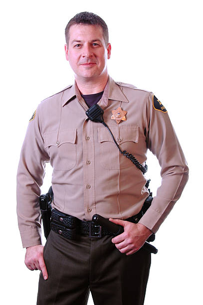 funcionario listo para la acción - sheriff fotografías e imágenes de stock