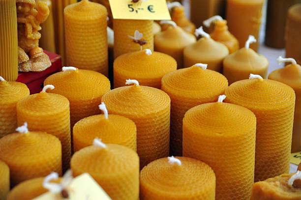 Bees Wax Candles Bienenwachskerzen Stock Photo - Download Image Now -  Beeswax, Candle, Bee - iStock
