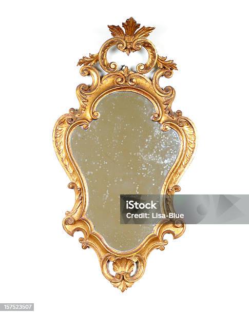 앤시언트 골든 미러 격리됨에 거울에 대한 스톡 사진 및 기타 이미지 - 거울, 고풍스런, 금-금속