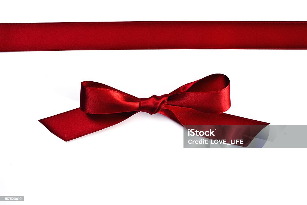 Red Ribbon Red Ribbon, isolated on white. Ribbon - Sewing Item Stock Photo