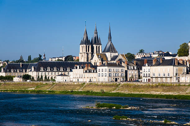 Skyline of Blois with the Cathedral  blois stock pictures, royalty-free photos & images
