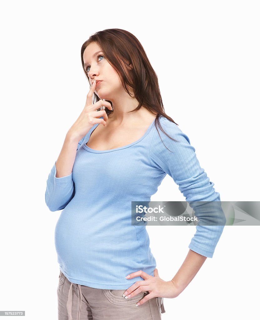 若い妊娠女性白昼夢、ホワイト - 妊娠のロイヤリティフリーストックフォト