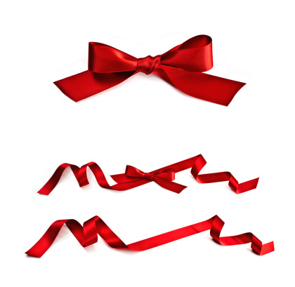 Red Ribbon, isolated on white.