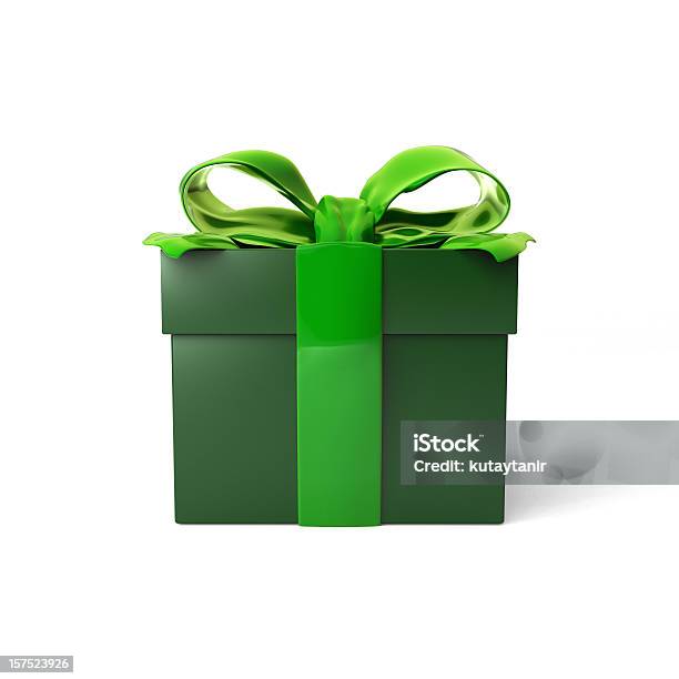 Caixa De Presentes - Fotografias de stock e mais imagens de Prenda - Prenda, Cor verde, Prenda de Natal