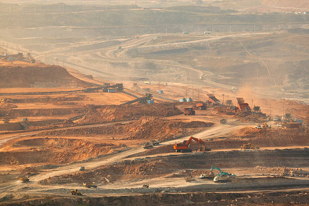 Lignite mining stock photo