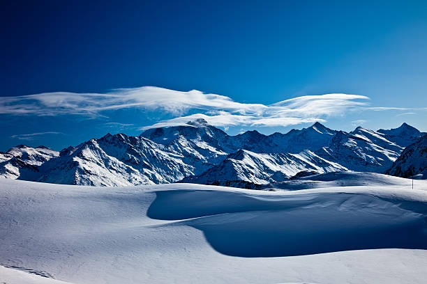 istock Mountains in the Swiss Alps, covered with snow 157523980
