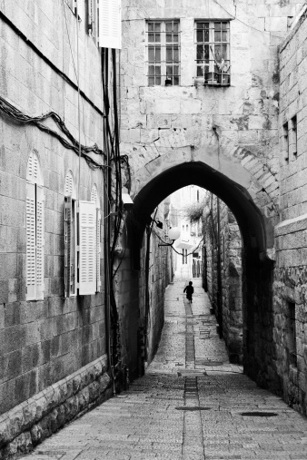 Jerusalem old city skyline sunset