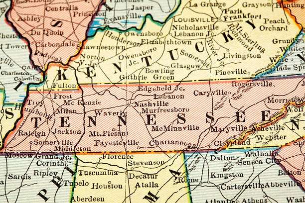 теннесси - tennessee map usa nashville стоковые фото и изображения