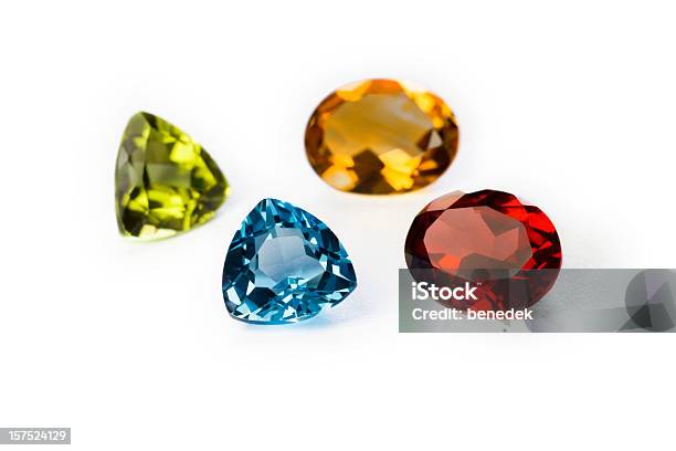 Precious Gemstones Garnet Imperial Topaz Ruby And Sapphire Stock Photo - Download Image Now