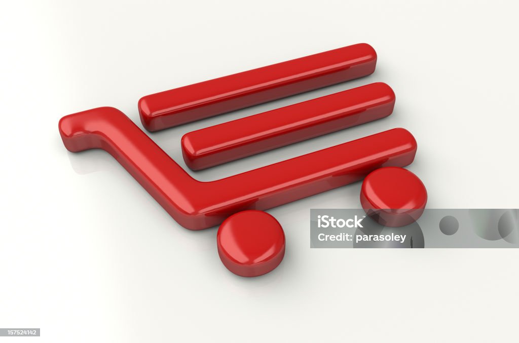 Shopping Cart Symbol Red  Icon Symbol Stock Photo