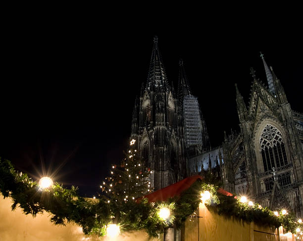 istock Christmas market in Cologne, Germany, copy space, night 157524195