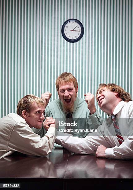 Arm Wrestling Business Team Stock Photo - Download Image Now - Mischief, Office, Arts Culture and Entertainment