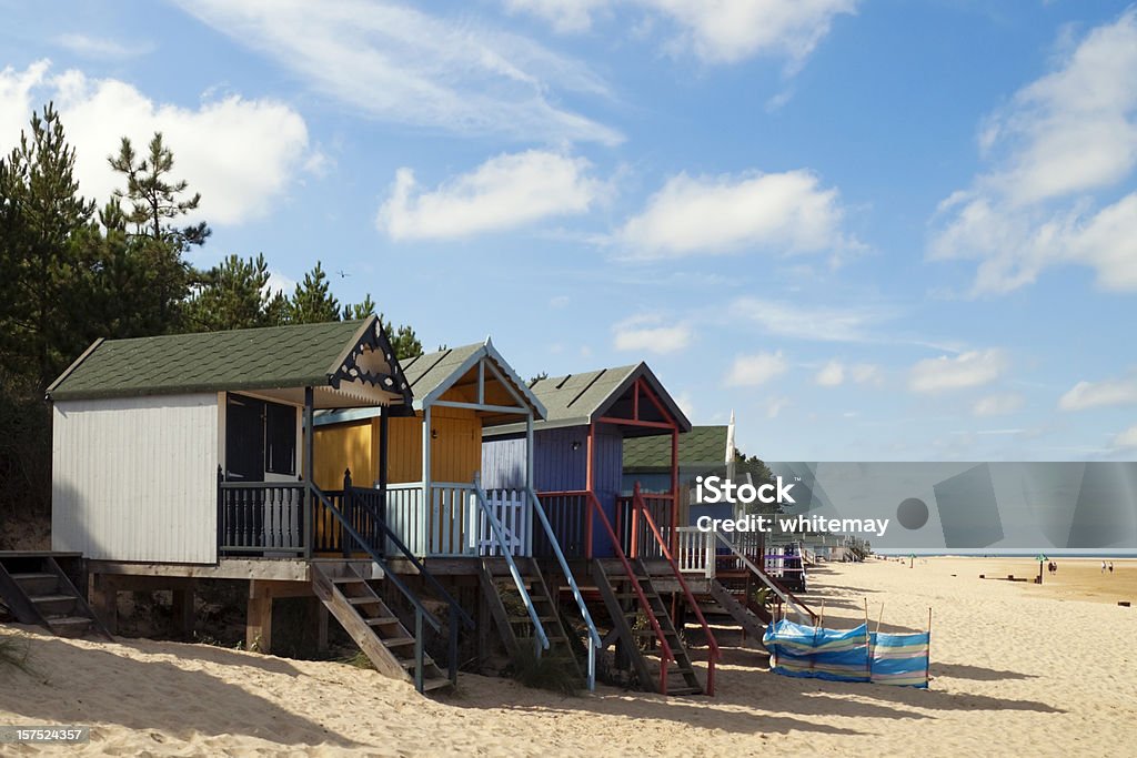 Des cabanes de plage vacances sur Wells - Photo de Abri de plage libre de droits