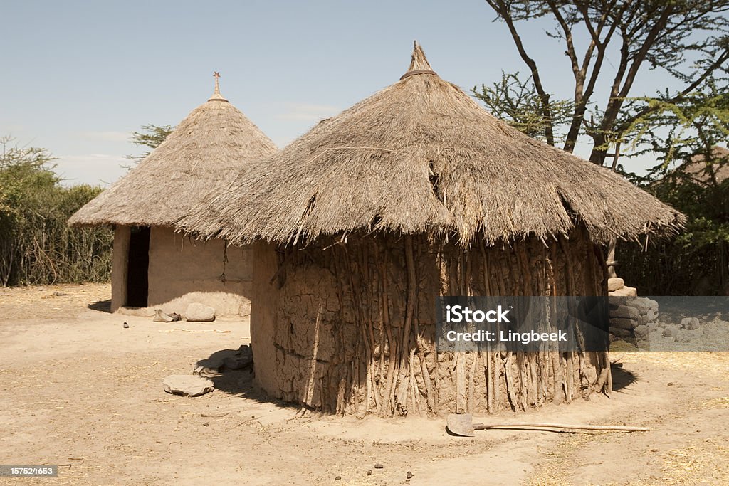 African Capanna in Etiopia - Foto stock royalty-free di Capanna di paglia