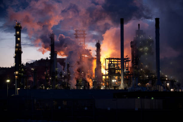 istock Oil refinery burning off natural gas 157524788