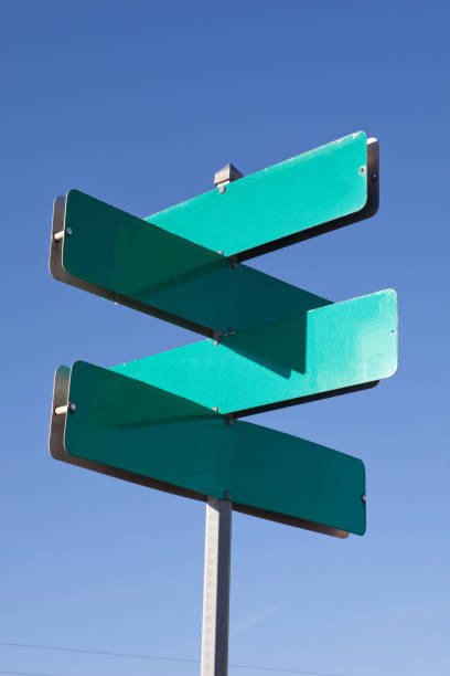 istock Four street signs with no words 157524794