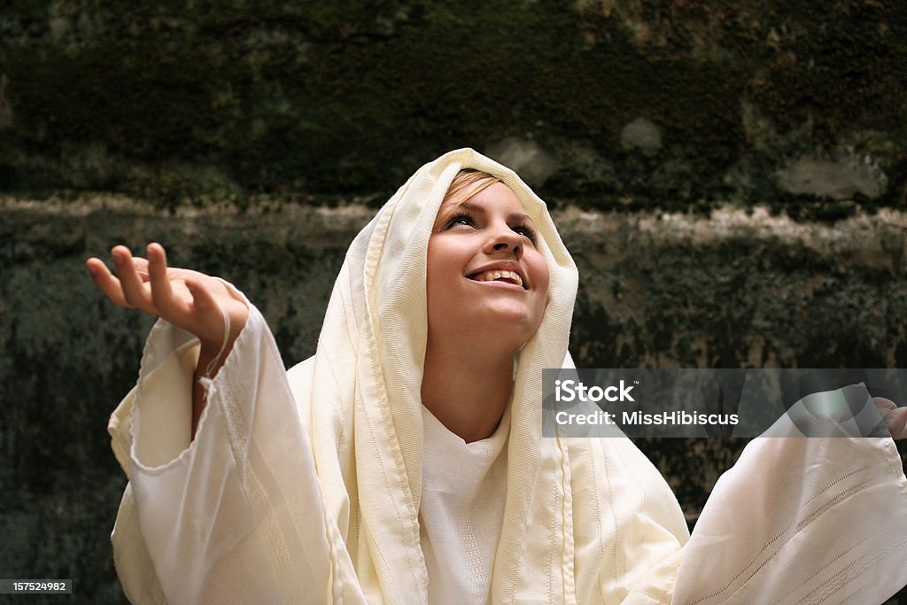 Virgin Mary Worshipping  Bible Stock Photo