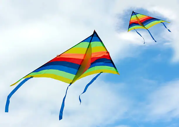 two colorful kites 