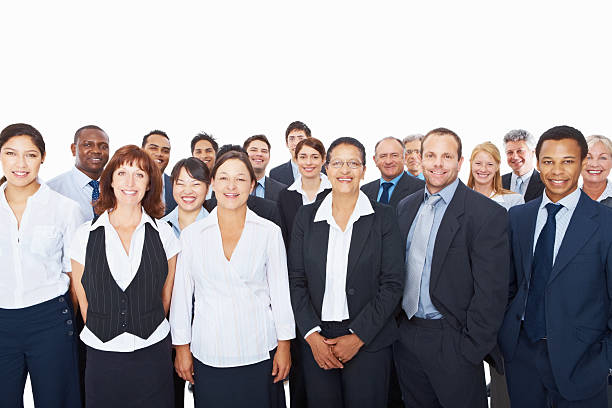 istock Group of successful business executives standing together 157525114