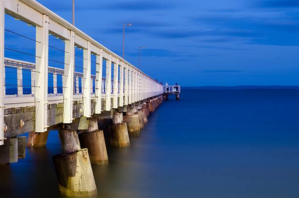 Wellington ponto Jetty no crepúsculo - foto de acervo