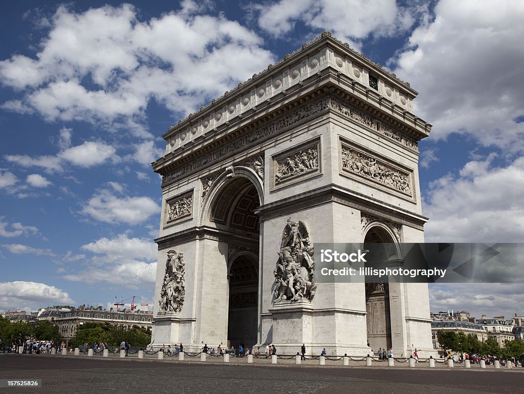 Arco del triunfo en París, Francia - Foto de stock de Aire libre libre de derechos