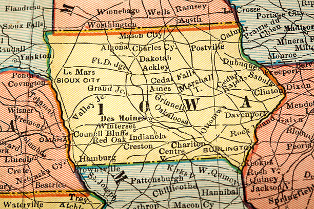 stan iowa - iowa map zdjęcia i obrazy z banku zdjęć