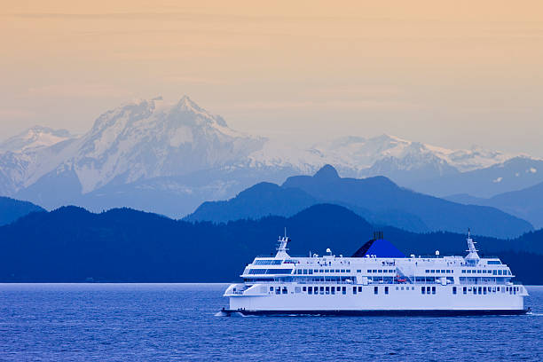British Columbia Ferry Ferry crossing between Vancouver and Vancouver Island ferry photos stock pictures, royalty-free photos & images