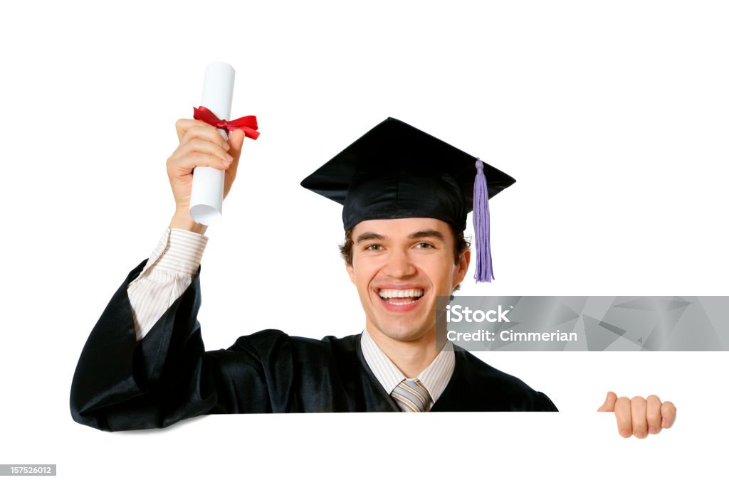 Vuoto segno-Graduate (in bianco - Foto stock royalty-free di Adolescenza