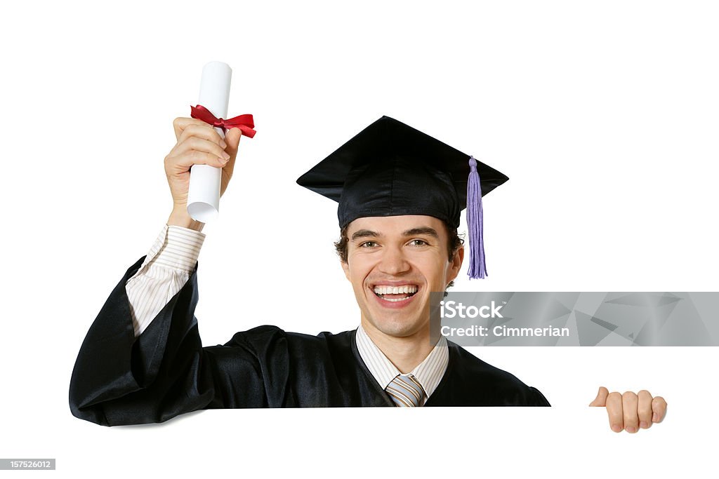 Sinal em branco de graduação (em branco - Royalty-free Adolescência Foto de stock