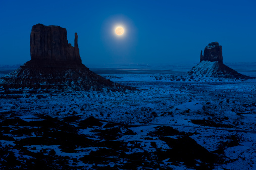 Moon over Monument Valley