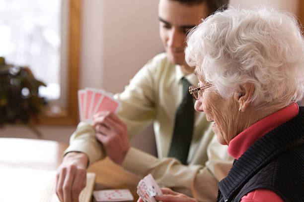 istock Great grandmother cribbage player. 157526226
