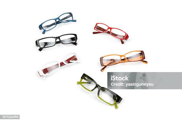 Serie Óptico Gafas Foto de stock y más banco de imágenes de Gafas - Gafas, Recortable, Fondo blanco