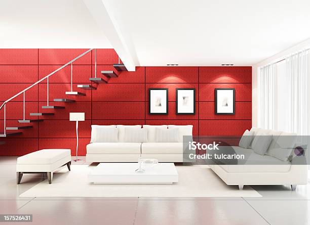 Modern Living Room Stock Photo - Download Image Now - Sofa, Corridor, Art
