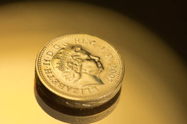 istock One Pound Coin On A Gold Reflective Background 157526473